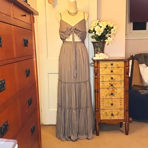 👒💐✈️🏖Mustard Seed Maxi Dress LG NWOT - Picture 2 of 10